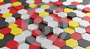 Colorful Hexagonal Pattern Background Red White Black Yellow geometric abstract