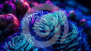 colorful high detailed macro image of sea corals, vivid multicolor textured wallpaper background of sea life corals reef