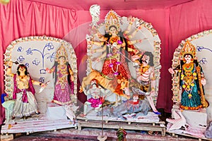 Colorful hindu shrine in Panam Nagar city, Banglade