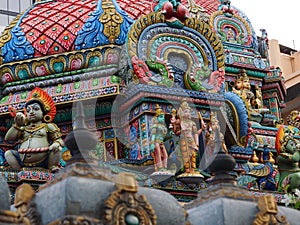 The Colorful Hindu Temple in Bangkok , Thailand, 5th February 2023