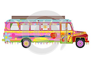 Colorful hippie bus