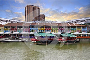 Colorful Historic Houses by River