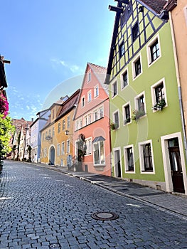 Colorful historic houses in Rothenburg ob den Tauber