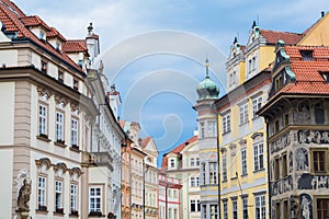 Colorful historical buildings in Prague