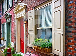 Colorful historical houses in Philadelphia
