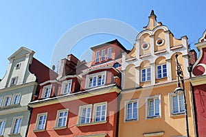 Colorful, historical Market square tenements.Lower Silesia, WROCLAW, Europe.