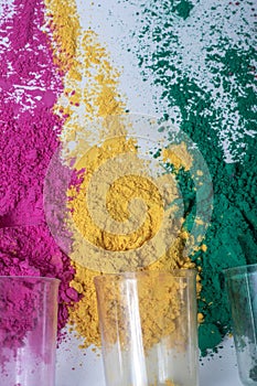 Colorful holi powder for Holi festival of colors in India