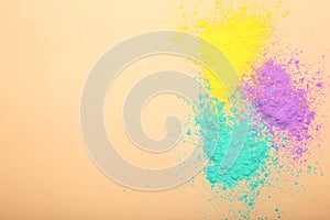 Colorful holi powders
