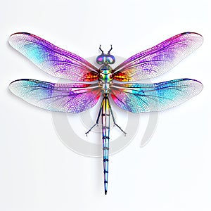 Colorful Holographic dragonfly beautiful nature