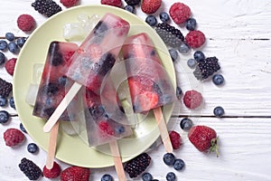 Colorful homemade popsicle