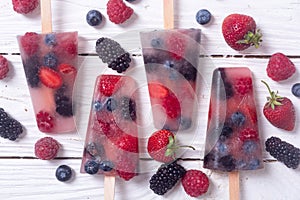 Colorful homemade popsicle