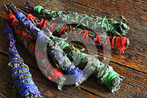 Colorful Homemade White Sage Smudge Sticks