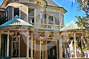 Colorful Homes of downtown Savannah, Georgia