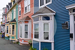 Colorful homes of St John`s Newfoundland