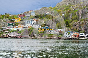 Colorful homes of St John`s Newfoundland