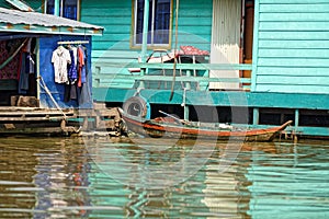 Colorful homes, Tonle Sap, Cambodia