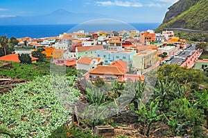 Colorful homes in Vallehermoso town