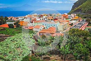 Colorful homes in Vallehermoso town