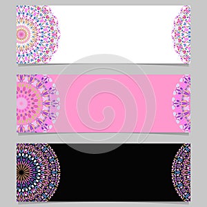 Colorful horizontal abstract floral mandala banner set