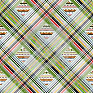 colorful horizontal stripe geometry plaid pattern