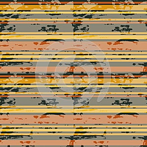 Colorful horizontal stripes. Grunge seamless pattern. Vector