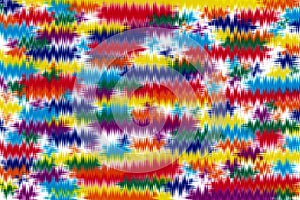 Colorful horizontal zigzags fill the background. Abstract bright texture with zigzags. photo
