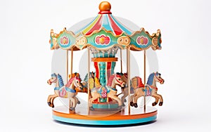 Colorful Horse Carousel Toy with Musical Accompaniment -Generative Ai
