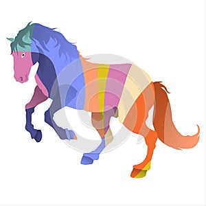 Colorful horse silhouette. Vector illustration isolated on a white background.