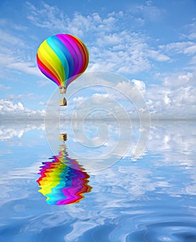 Colorful hot air ballon