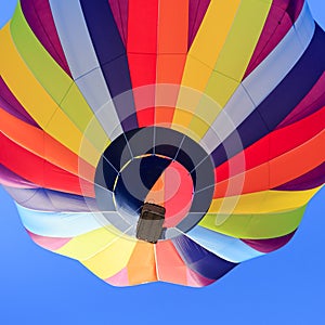 Colorful hot air balloon flight