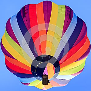 Colorful hot air balloon flight