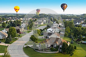 Colorful Hot Air Balloon Flight, Lots of Colors