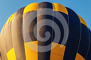 Colorful hot air balloon flying in the blue sky