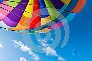 Colorful Hot Air Balloon Flying in the Blue Sky