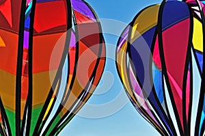 Colorful hot air balloons.