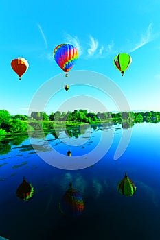 Colorful hot air balloons.