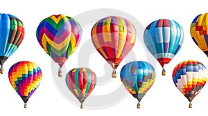 Colorful hot air balloons filling the sky, vibrant and festive