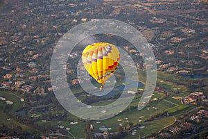 Colorful hot air balloons on the sky over San Diego.