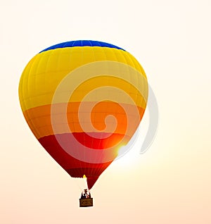 Colorful hot air balloons in the start of journey trip