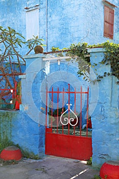 Colorful house in the old town of Rhodes