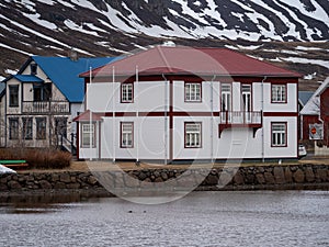 Colorful house in the village of Seydisfjordur in Iceland