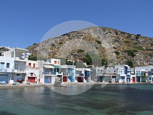 Colorful houses of Ancient Greek fishing village