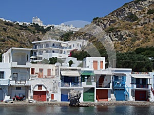 Colorful houses of Ancient Greek fishing village