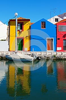 Colorful houses in Aveiro Portugal