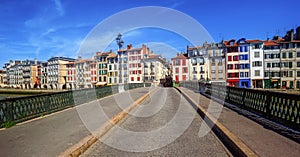 Colorful houses in Bayonne, Basque Country, France photo