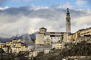 Colorful houses of beautiful Belluno town in Veneto province,.