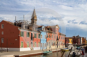 Colorful Houses and Bell Tower, Burano, Italy