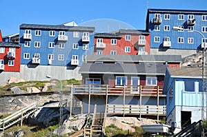 Colorful houses, buildings in Qaqortoq, Greenland