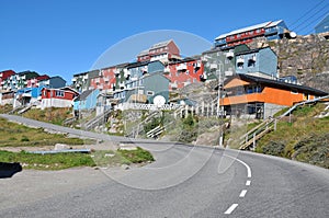 Colorful houses, buildings in Qaqortoq, Greenland