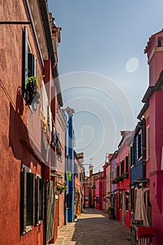 Colorful houses on Burano island Italy